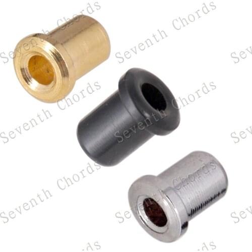 6 Pcs Electric Guitar Bridge String Thru Body Ferrules Bushing - Chrome & Black & Gold for choose