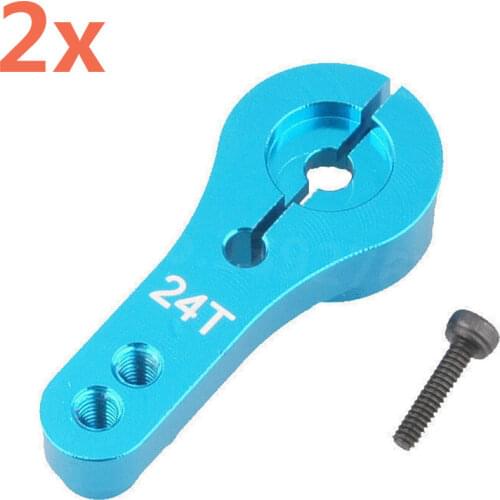 2pcs/lot CNC Aluminum Servo Arm Horn 24T Alloy For Torque Metal Pro EMAX Servo Motor 1/8 1/10 RC Car HPI Baja