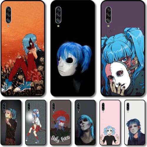 Blue hair boy Phone Case For Samsung Galaxy A71 50 51 52 52 42 32 21 20 12 11 10 02 01 UW 5G S Black Shell Art Cell Cover