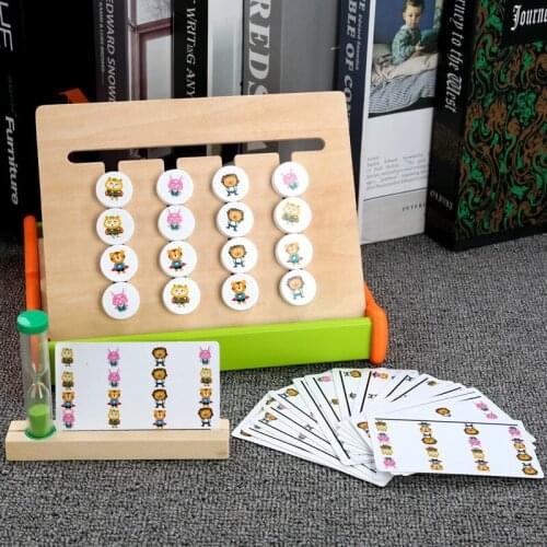 Wooden Montessori Aids Four Color Game Animal Brain Development Hand Eye Coordination Childrens Early Education Puzzle Toys