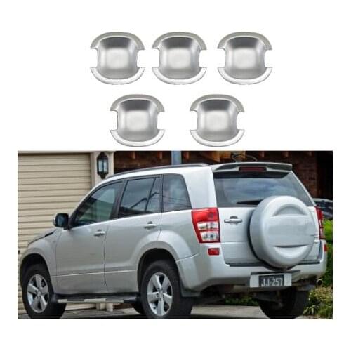 For Suzuki Grand Vitara JT 2008-2014 Car The door handle bowl Covers ABS Chrome Accessories Stickers Car Styling 5pcs
