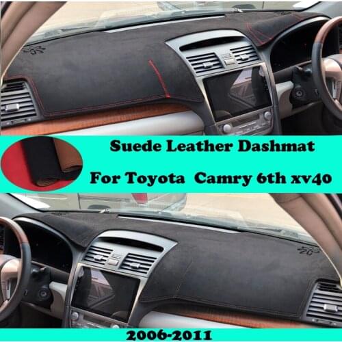 For Toyota Camry XV40 2007-2011 Suede Leather Dashmat Dashboard Cover Pad Dash Mat Carpet Car-Styling Accessories LHD RHD