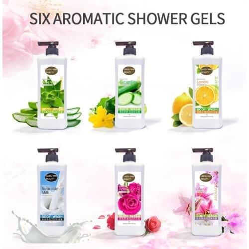 1000g Perfume lily shower gel milk silky skin plumping foam refreshing moisturizing gentle long lasting fragrance shower gel