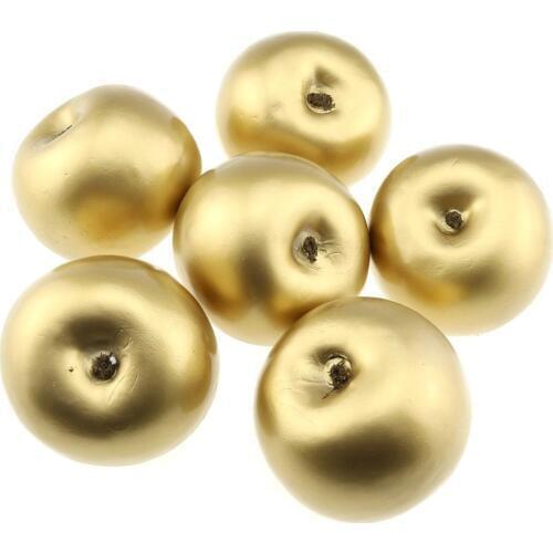 Gresorth 6 PCS Artificial Gold Apple Fake Apples Fruit Home Party Christmas Decoration