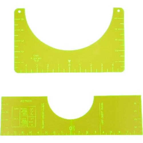T-shirt Alignment Tool Ruler Guide Acrylic Clearly Marked Center Sublimation Htv Hot Pressing Ruler With Size Chart Built