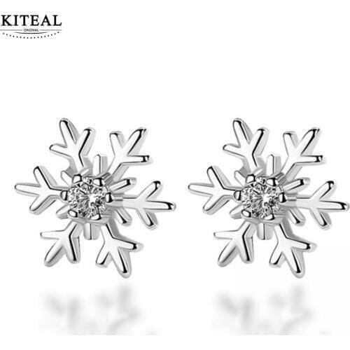 KITEAL 2018 New Fashion Snow Stud Earrings for Women Jewelry Birthday Gift Engagement Accessories High Quality