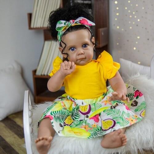 Hoomai 55CM Maggie Handmade High Quality Reborn Toddler Detailed Lifelike Painting Rooted Curly hair Collectible Art Doll