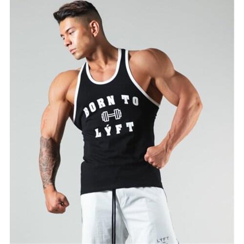 Patchwork Letter Print Summer Cotton Mens Fitness Gyms Tank Top Men Fitness Sleeveless Shirt Male Sports Undershirt Running Vest