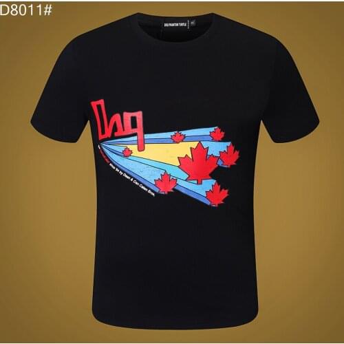 DSQ PHANTOM TURTLE Mens Short Sleeve Logo Series Graphic T-Shirt Men Fashion Print Cotton Tees Breathable Quality Tops D80111