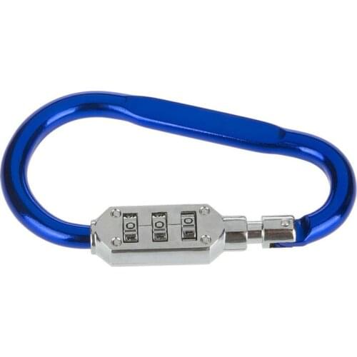 Outdoor Hiking Bag Luggage Security Carabiner Lock 3 Dial Password Padlock Tool Portable Luggage Zinc Alloy Security Lock