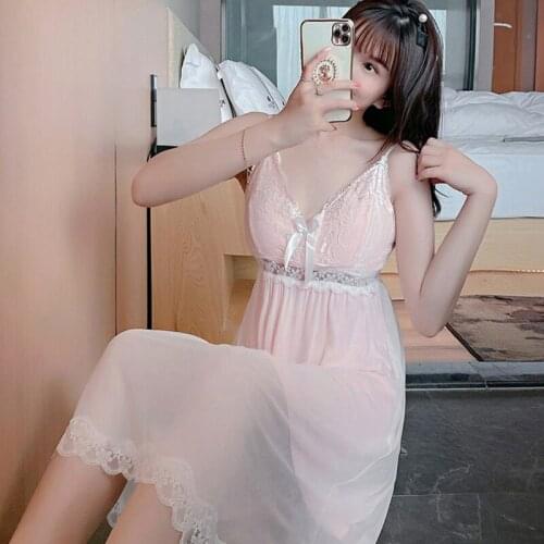 New Sleeveless Womens Nightgown Sexy Sleepwear Cotton Night Dress White Princess Nightgown Sleepwear Plus Size S-XL