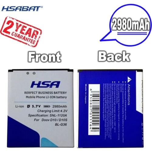 New Arrival [ HSABAT ] 2980mAh BL-G36 Replacement Battery for DOOV D10 D10S 5" Explay HD Quad 3G