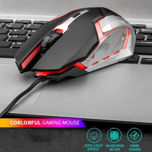 M6 Wired USB Pink Gaming Mouse Mice with 7 Color Backlit Yellow Pink Purple Blue Black for Macbook Computer PC Laptop
