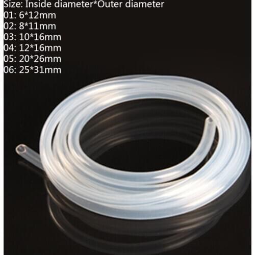 6/8/10/12/20/25mm High Temperature Resistance Transparent Silicone Rubber Hose