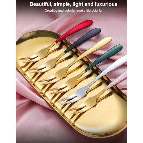 Luxury Stainless Steel Fruit Fork creative fruit sign dessert fork For Cake in Party Snail Fork Restaurant Home Flatware