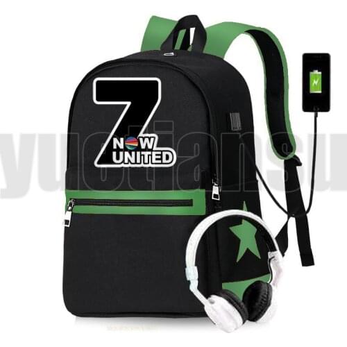New Now United Backpacks for School Teenagers Girls USB Charging Anime Number Now United - Better Album Mochila UN Team Bag