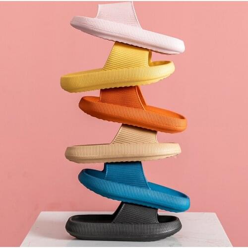 Women Thick Platform Slippers Summer Beach Eva Soft Sole Slide Sandals Leisure Men Ladies Indoor Bathroom Anti-slip Shoes