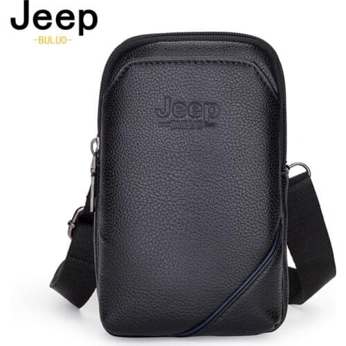JEEP BULUO Men Messenger Bags Multi-function Small Sling Chest Bag Legs Waist Bag For Man New Fashion Casual Crossbody
