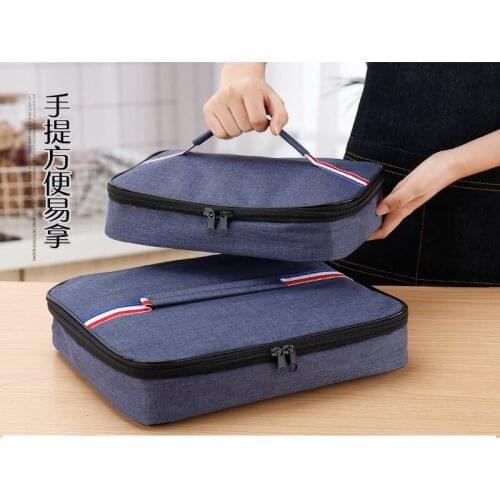 Oxford Thermal Insulated Lunch bag Waterproof Lunch Box Bags with Zipper Aluminum Foil Inner Layer Kids Picnic Bag