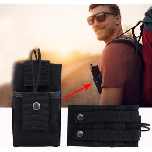 Outdoor Tactical Radio Case Holder Holster Walkie Talkie Holster Adjustable Molle Pouch Hunting Hiking Accessories
