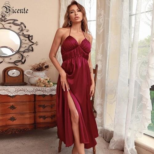 VJ.GOCHI Solid Summer Dresses