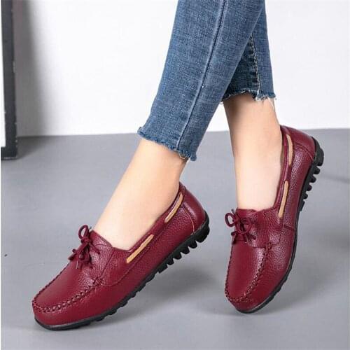 New Women Shoes Loafers Female Moccasins Shoes Summer Genuine Leather Women Flats Slip On Women Loafers Flats Plus Size35-44