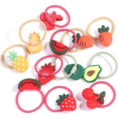 1/2Pcs/set New Cartoon Fruit Hair Accessories Princess Headwear Kids Hair Rope