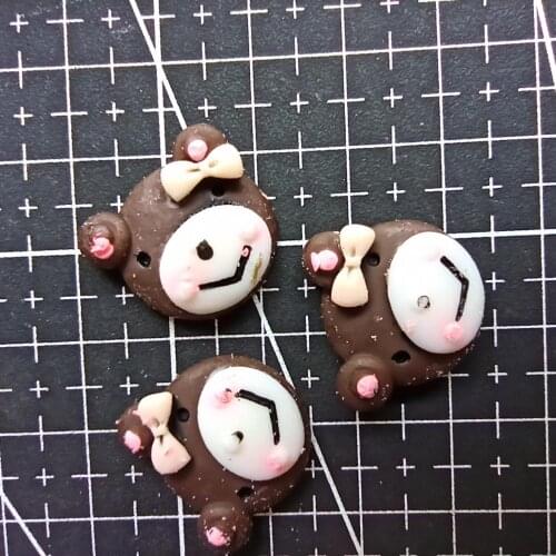 1pcs/lot Resin flat back bear with mini bow 19mm Ornaments Micro landscape Ornaments Creative Home Gardening Decorations