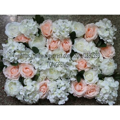 10pcs / lot wedding decoration roses flowers wall wedding background decoration With leaves Arch flower decoration TONGFENG