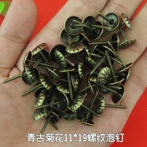 11mm*19mm thread flower bubble nail antique bronze palace decoration wood sofa bubble nail pin 02
