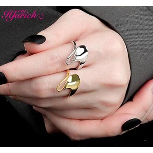 2021 New Cool Geometric Irregular Distortion Multilayer Cross Twist Open Ring for Women Girls Party Jewelry Couple Accessories