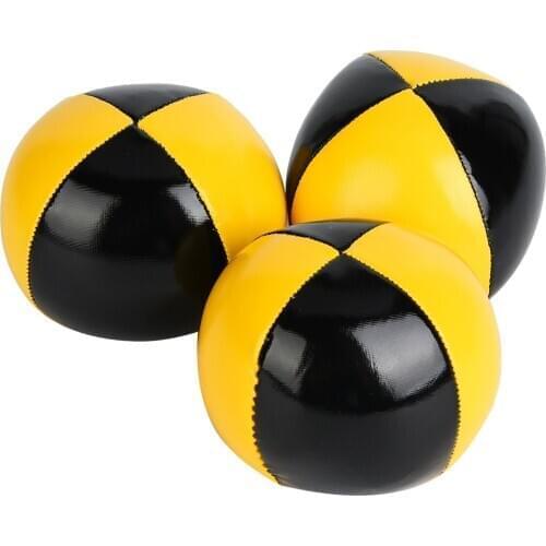 3PCS Yellow Black PU Thud Juggling Balls Clown Playing Juggle Ball Set For Beginner PU Juggling Player Throws The Ball