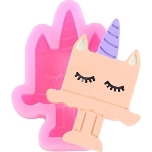 3D Unicorn Cupcake Topper Silicone Mold Cake Border Fondant Cake Decorating Tools Baby Birthday Candy Resin Clay Chocolate Molds