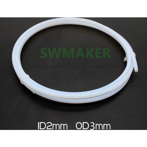 SWMAKER 3mm OD x 2 mm ID 6" PTFE Tubing Thermal Barrier 6 inch Tube-Flashforge CTC MK9 3D Printer