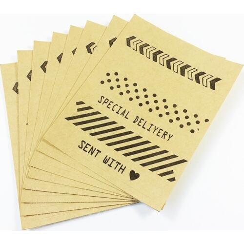 60 PCS/lot Vintage Stripe Design Kraft Paper Sticker For Handmade Products DIY Stickers Scrapbooking Gift Seal Sticker Label