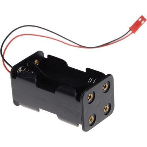 Receiver Battery Pack Case Box 4 x AA JST Connector Battery Insert Compartment for 1/8 1/10 1/16 RC Hobby Model Nitro Car HSP