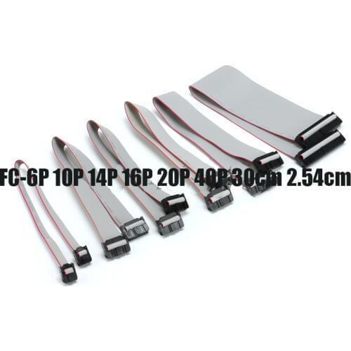 Free shipping 10pc JTAG AVR Download Cable Wire Connector Data Cable FC-6P 10P 14P 16P 20P 40P 2.54mm Pitch 30CM