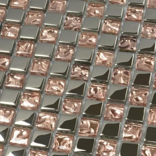 Free shipping! 15X15MM pink mixed gray glass mosaic tiles 12x12 ", backsplash, bathroom shower tiles crystal mosaic tiles