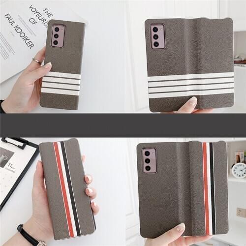 Anti-fall Phone Protective Case Quick Release Leather Flip Cover Shell for Samsung Galaxy Z Fold 2 Accessories