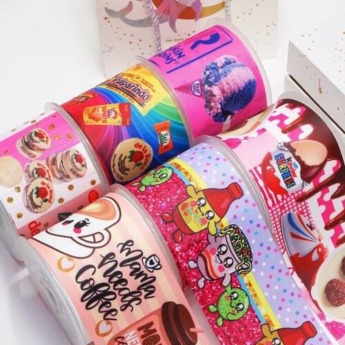 DIY Cartoon Food Printed Grosgrain Ribbon For Craft Supplies Sewing Accessories 5 Yards, Planar Resins Mold 10 Pieces. 49589