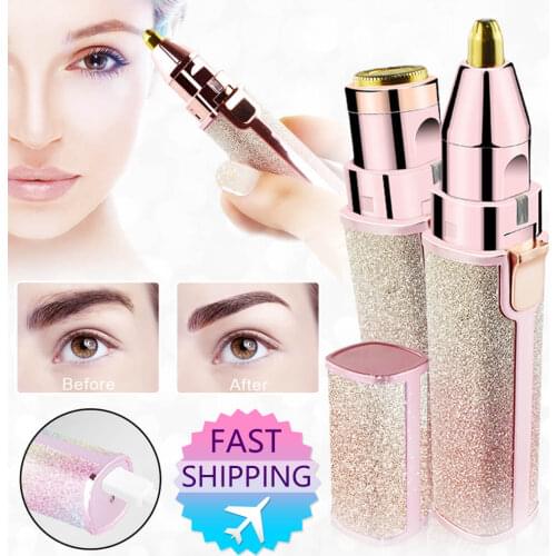 Electric Eyebrow Razor 2 IN 1 Makeup Painless Trimmer Lady Shaver Mini Portable Facial Body Hair Remover Beauty Tool Depilator