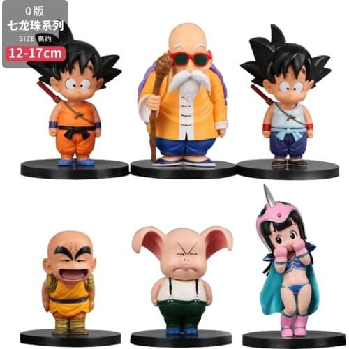 Bandai Dragon Ball super Z Kids Toys Anime Figure Kuririn Chichi Kame Sennin Son Goku Action Figure Collections Hand-Model Dolls