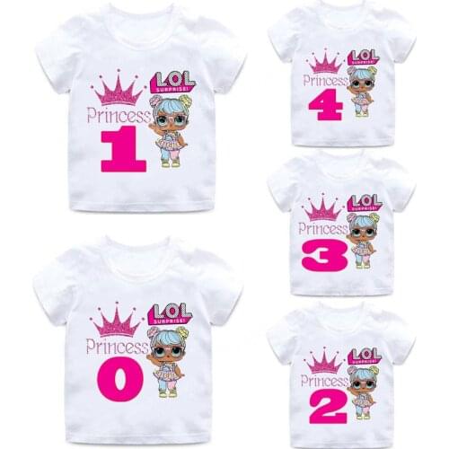 LOL Surprise Doll Graphic T-shirt Kawaii Clothes Girls Clothing Fashion Tops Digital One To Night Happy Birthday Tees Aesthetic