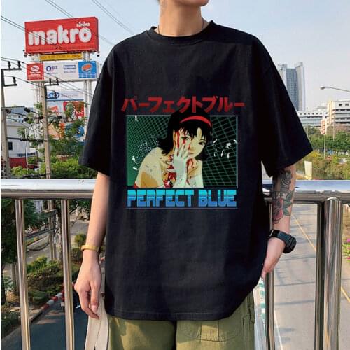 Hot Sale Couple Tops Perfect Blue Junji Ito Anime Printed Popular T-shirts Summer High Quality Wears Oversize Unisex Streetwears