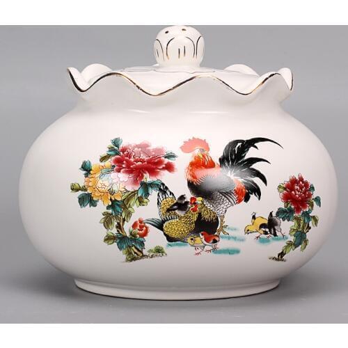 GUCI Matt Ding tea a large ceramic sealed storage tank Jin Pu'er packaging box of candy storage tank