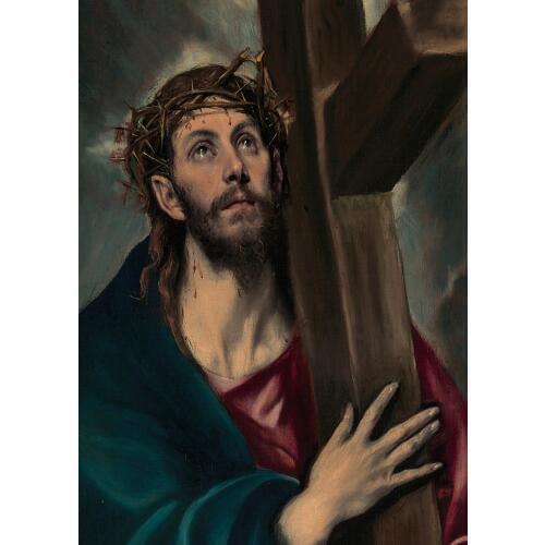 Christian Jesus Christ decor art - Faithful print art painting Christs suffering Christ Carrying the Cross El Greco on canvas