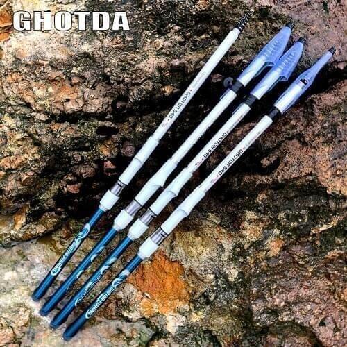 GHOTDA 3.6M 4.5M 5.4M 6.3M Carbon Rod Telescopic Fishing Rod Casting Spinning Rock Rod Travel Rod Fishing