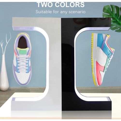 Fashion Levitating Magnetic Floating Shoes Display Stand and Shop Display for Shoes Fancy Sever Shoes Display with Led Lighting