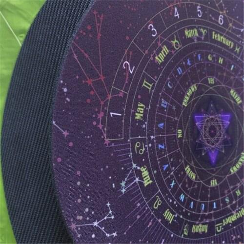 B36F Round Pendulum Divination Tablecloth Tarots Card Pad Runes Altar Table Cloth Constellation Board Game Rubber Pad