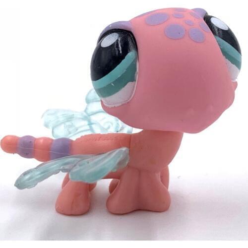 LPS CAT Old animal pet shop toys Pink dragonfly cute anime figure lovely present for boys and gifts